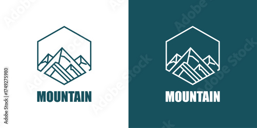Mountain camping tent vector icon in a pyramid shape for a travel business logo design
