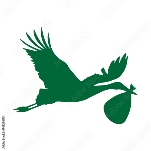 Stork Baby Delivery Concept