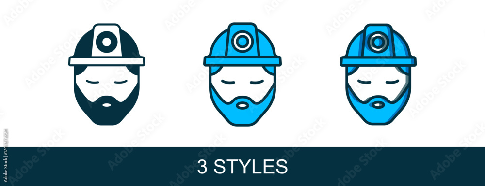 Obraz premium Filled outline Builder icon isolated on white background. Construction worker. Vector