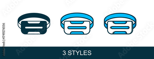 Filled outline Virtual reality glasses icon isolated on white background. Stereoscopic 3d vr mask. Optical head mounted display. Vector