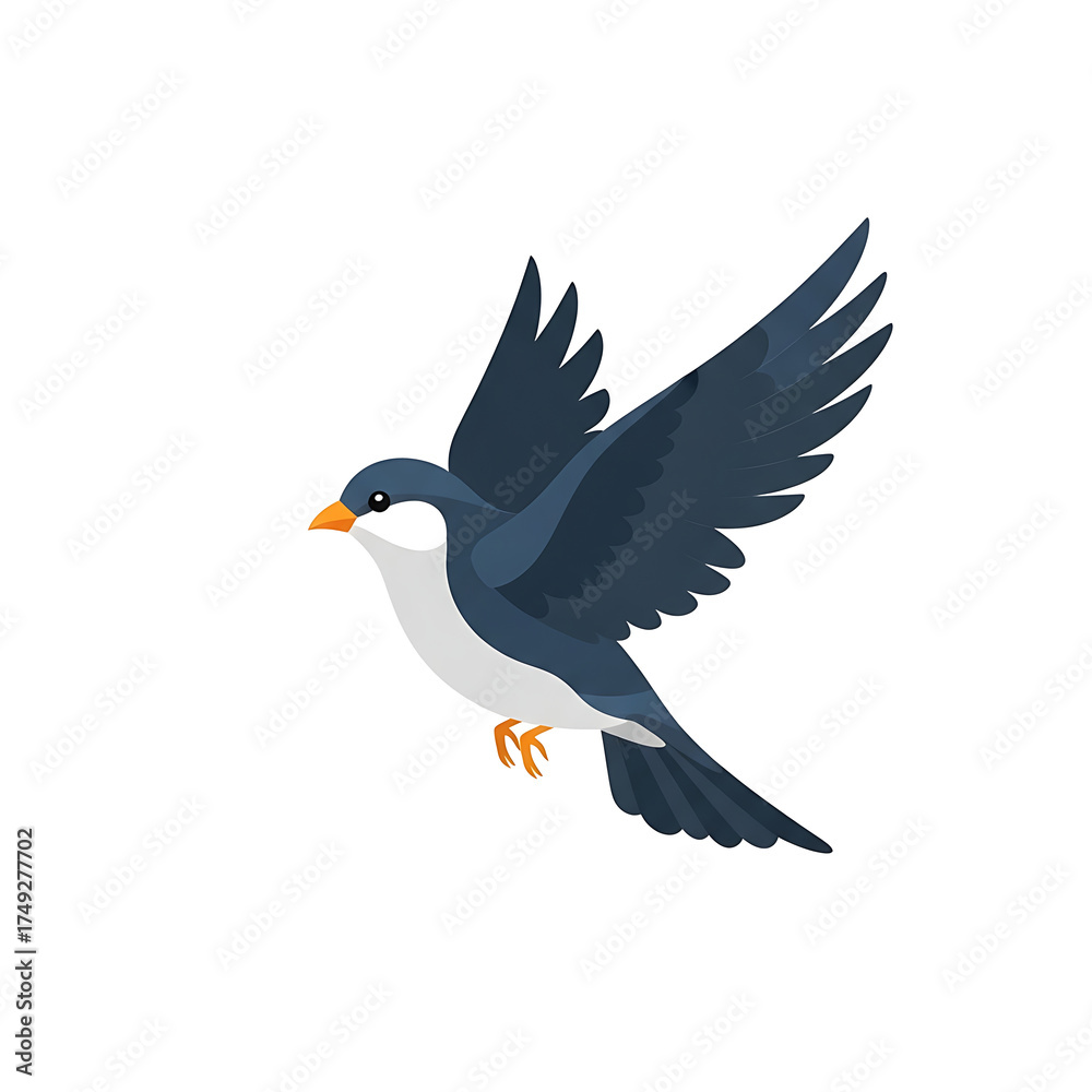 Fototapeta premium Small flying bird vector illustration