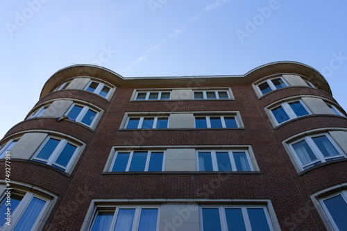 Modern appartment building with blue sky