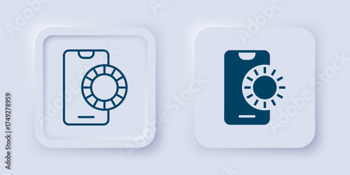 Filled and outline Online sports betting icon isolated on grey background. Sport bet bookmaker. Betting online make money. Square button. Vector