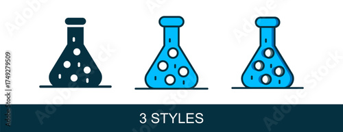 Filled outline Test tube and flask chemical laboratory test icon isolated on white background. Laboratory glassware sign. Vector
