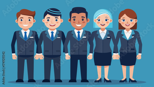 A group of people in suits are smiling and holding hands. Concept of unity and camaraderie among the group