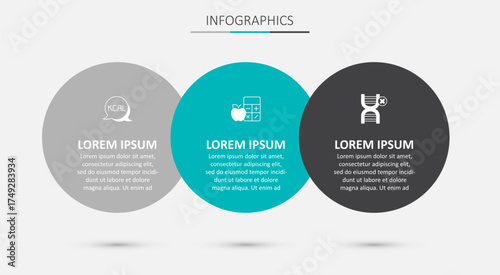 Set Calorie calculator, Kcal and No GMO. Business infographic template. Vector