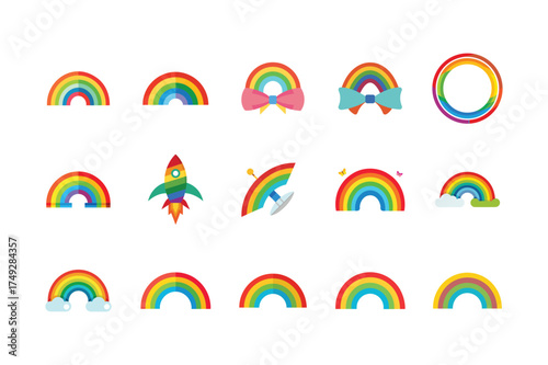 set of rainbow vector illustration