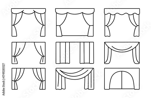Linear curtain designs: nine minimalist drapery concepts for home decor