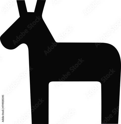 horse shaped clay sculpture silhouette icon