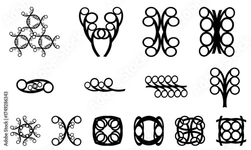 A set of design element with circles as a main element