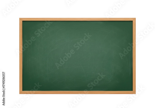Wallpaper Mural Empty rectangular matte green chalkboard with subtle chalk dust and wooden frame, isolated on white background with bright studio light. Concept of education and new ideas Torontodigital.ca