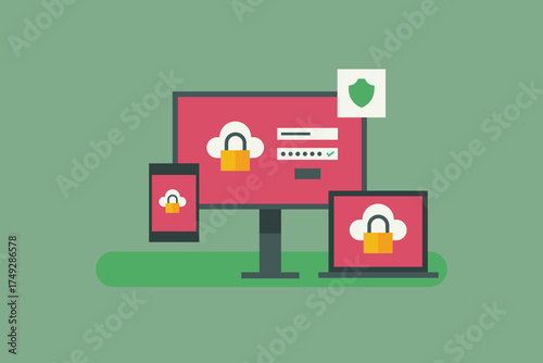 Cloud storage authentication, Cloud data security protecting confidential information from data breach and cyber attack.