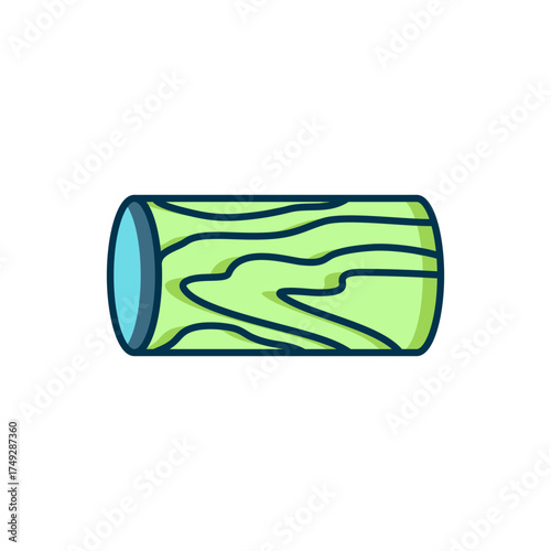 Filled outline Wooden log icon isolated on white background. Stack of firewood. Flat filled outline style with shadow. Vector