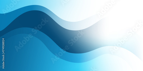 Abstract bright wavy background with translucent wavy, curvy shapes, soft gradient colors in blue and white. Modern flowing design, perfect for digital art, presentations, or contemporary decoration.