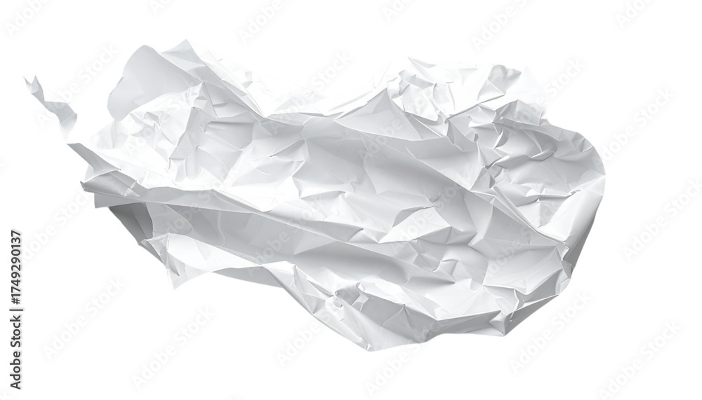 Obraz premium High-resolution PNG of wrinkled paper with soft thin creases, ideal for backgrounds, textures, stationery, craft, scrapbook, or vintage and artistic designs