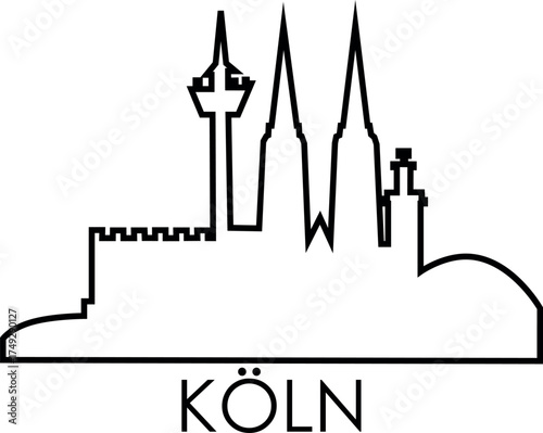 A collection of modern flat vector icons representing the main cities of Germany, including Berlin, Munich, Hamburg, Frankfurt, Cologne, Stuttgart, and more. Each city icon features famous landmarks a
