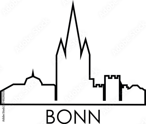 A collection of modern flat vector icons representing the main cities of Germany, including Berlin, Munich, Hamburg, Frankfurt, Cologne, Stuttgart, and more. Each city icon features famous landmarks a