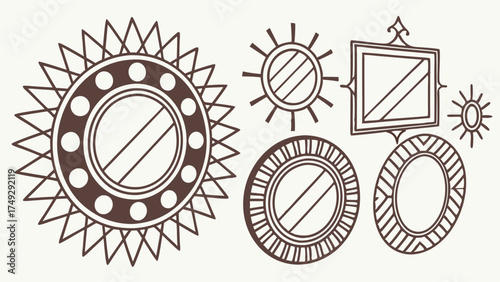 Ornate Sunburst and Geometric Mirrors for Bohemian Home Decor, Interior Design Inspiration, and Creative Wall Art Projects