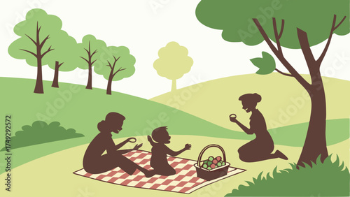 Family Picnic Joyful Summer Day Outdoors Relaxation Healthy Lifestyle Recreation Activities for Website Design and Marketing Materials