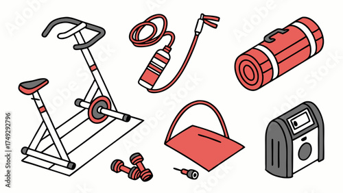 Home Gym Equipment for Fitness Motivation and Wellness Workouts, Active Lifestyle for Health and Exercise, Dynamic Training Tools for Bodybuilding and Cardio