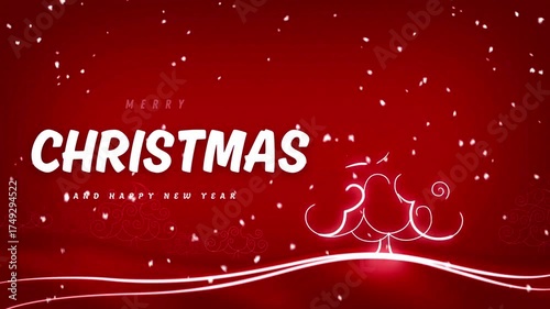 video merry christmas background with snowflakes design greeting motion