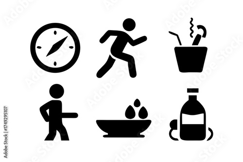 Various outdoor activity symbols representing recreation