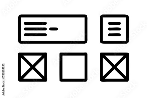 Set of basic user interface icons