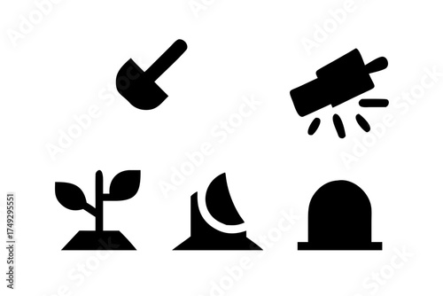 Icon set depicting various stages of life