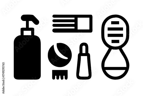 Cosmetic products including lotion and hairbrush