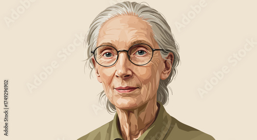 Admirable mature woman with glasses inspires confidence and wisdom in her eyes, a portrait perfect for educational materials, documentaries, or biography projects.