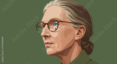 Inspiring portrait of a conservationist with a vision for the future of our planet reflected in her eyes, a symbol of environmental awareness and global responsibility