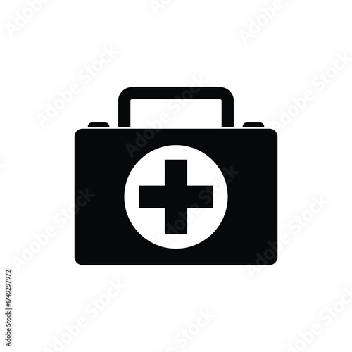 first aid kit icon vector design concept silhouette style