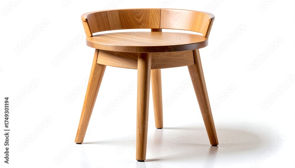 Fototapeta premium Wooden stool with curved back