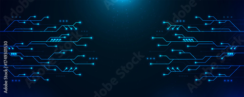 Futuristic Circuit Board Design with Digital Technology Patterns