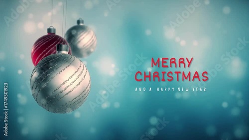 video greeting decoration merry christmas and happy new year background