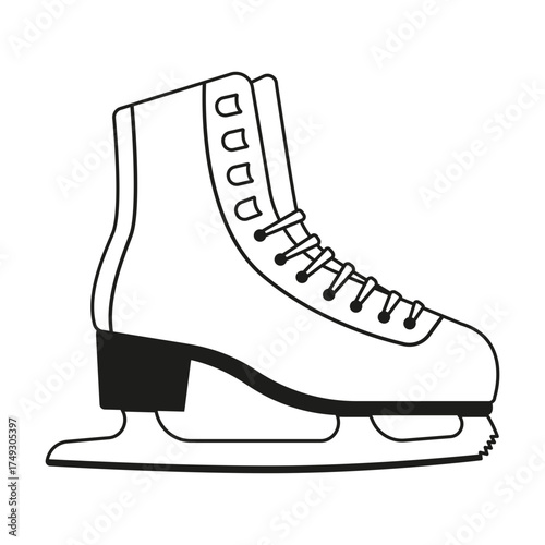 Skate figure, ice skate svg cut file. Isolated vector illustration.