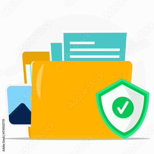 Personal file protection. Cyber shield for secure digital data.
