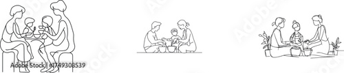 Young children reading books is a concept illustrated by a continuous line drawing of a teenager immersed in a book, created in a minimalist style with a single hand-drawn line
