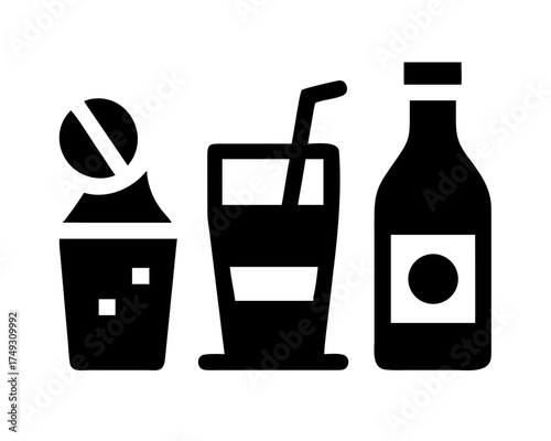 Drinks, including soda and bottle