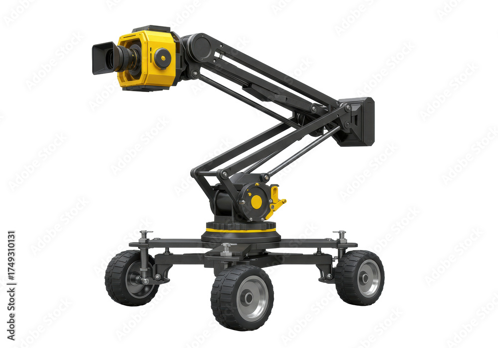 Obraz premium Professional broadcast camera on a crane isolated, studio equipment for filmmaking and television production