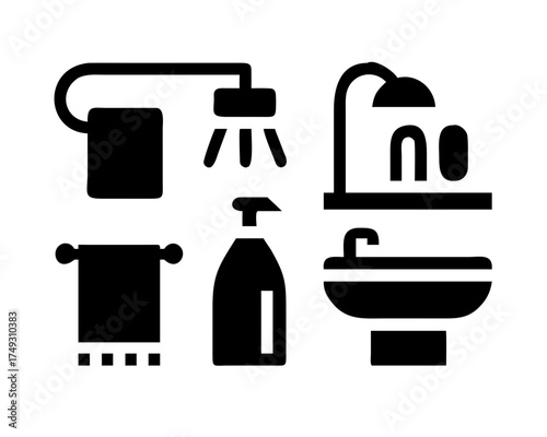 Bathroom interior design with shower and sink