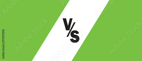 Versus or comparison concept simple graphic element with green background ideal for competitive analysis and product comparison. EPS vector illustration