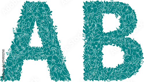 Maximalist Floral Alphabet Letter Silhouette - Botanical Typography Vector	