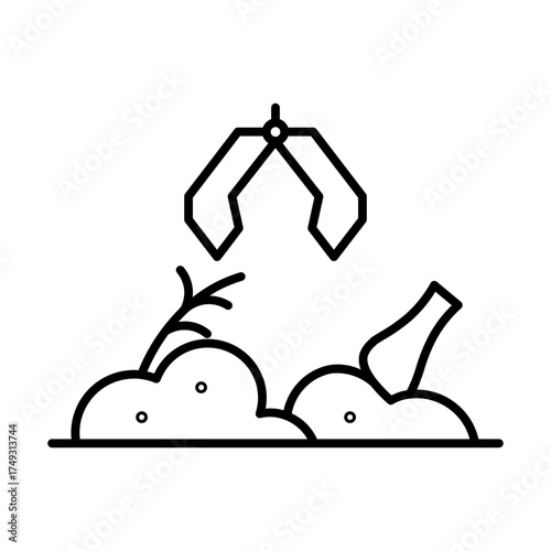 excavator line icon