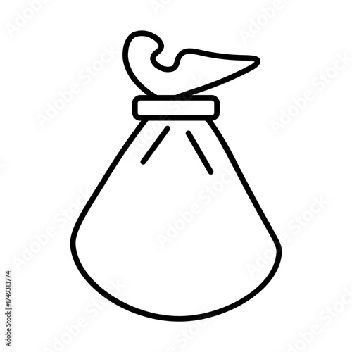 garbage bag line icon