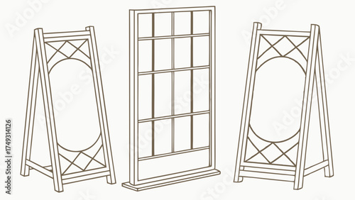 Blank Wooden A-Frame Signs and Decorative Screen for Event Information, Wedding Menus, Restaurant Boards, Retail Displays