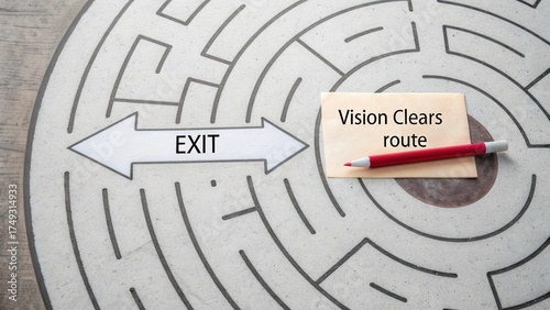 Wallpaper Mural Clear Pathway to Exit with Encouraging Message on Maze Floor Torontodigital.ca