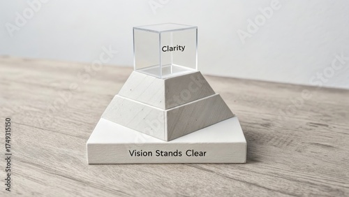 Wallpaper Mural Clear Vision Concept with 3D Pyramid and Transparent Cube Torontodigital.ca
