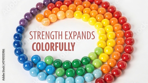 Wallpaper Mural Colorful Arrangement of Beads with Inspirational Text Message Torontodigital.ca