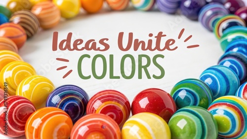 Wallpaper Mural Colorful Artful Arrangement of Striped Marbles on White Background Torontodigital.ca